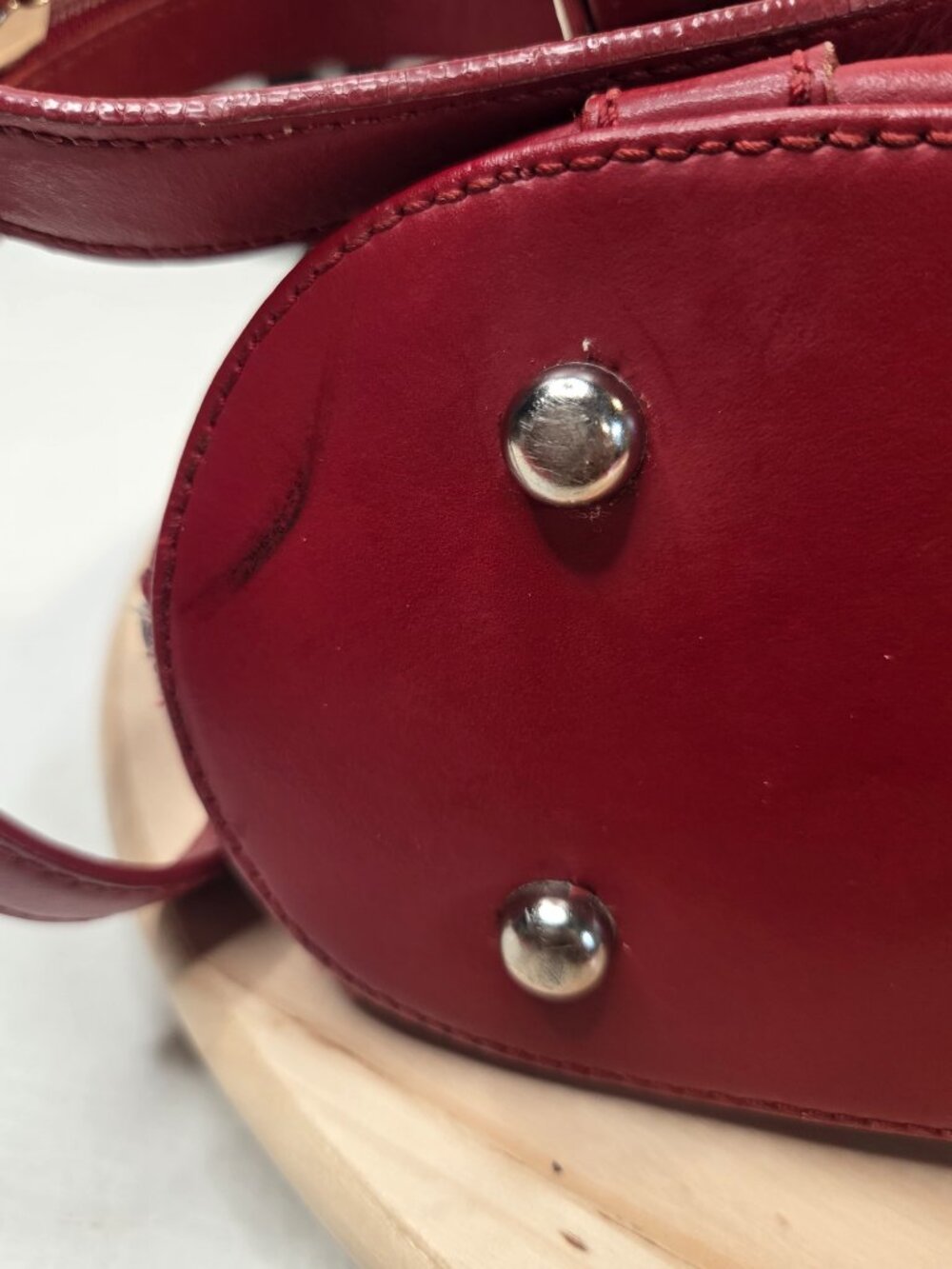 Wilson Leather Pelle Studio 90's Red Leather Sling Backpack Purse Women Medium - Picture 7 of 16